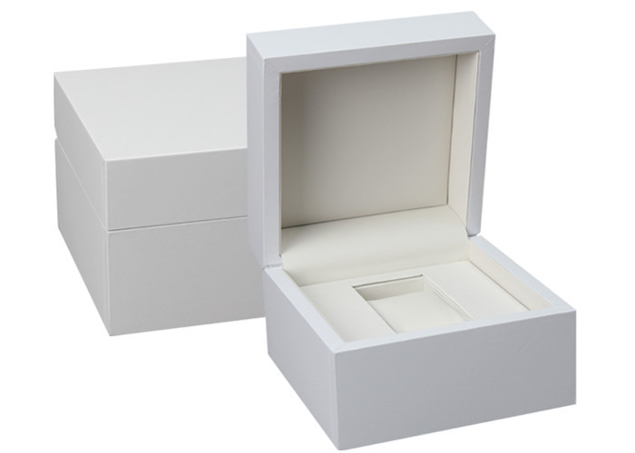 Wholesale Custom White Wooden Watch Box PU Inside Material For Twist Watch Storage from china suppliers