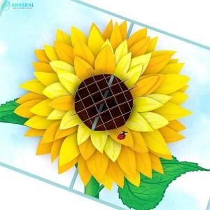 Wholesale Sunflower 3D Pop-up Card Best Sweet Words Expressing to my Girlfriend on Valentine’s Day from china suppliers