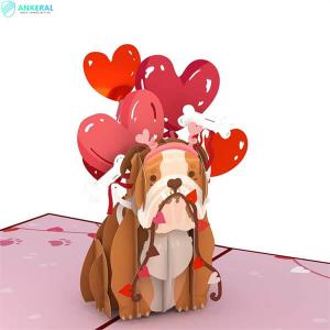 Wholesale My Favorite Human Friend Love Dog 3D Pop-up Card Best Valentine’s Day Gift for Kids from china suppliers