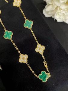 Wholesale PURE 18K GOLD VCA Malachite Vintage Alhambra Necklace 20 Motifs custom luxury brand jewelry from china suppliers