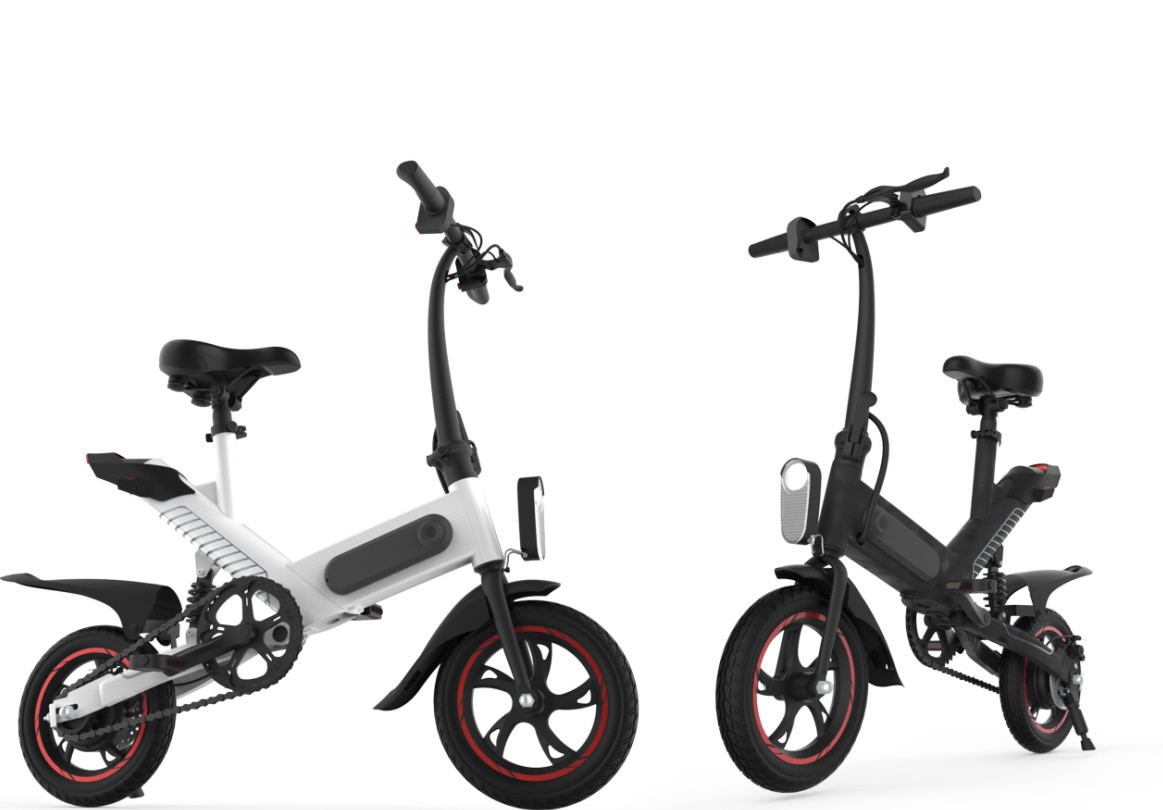Buy cheap White / Black Compact Folding Electric Bike , 12 Inch Folding Electric Road Bike from wholesalers