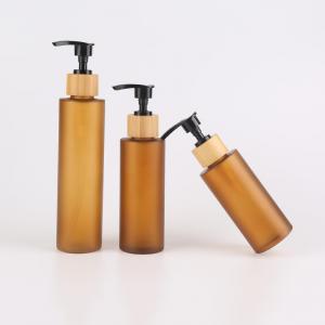 Wholesale 120ml 250ml Bamboo PP Amber Frosted Lotion Bottle from china suppliers