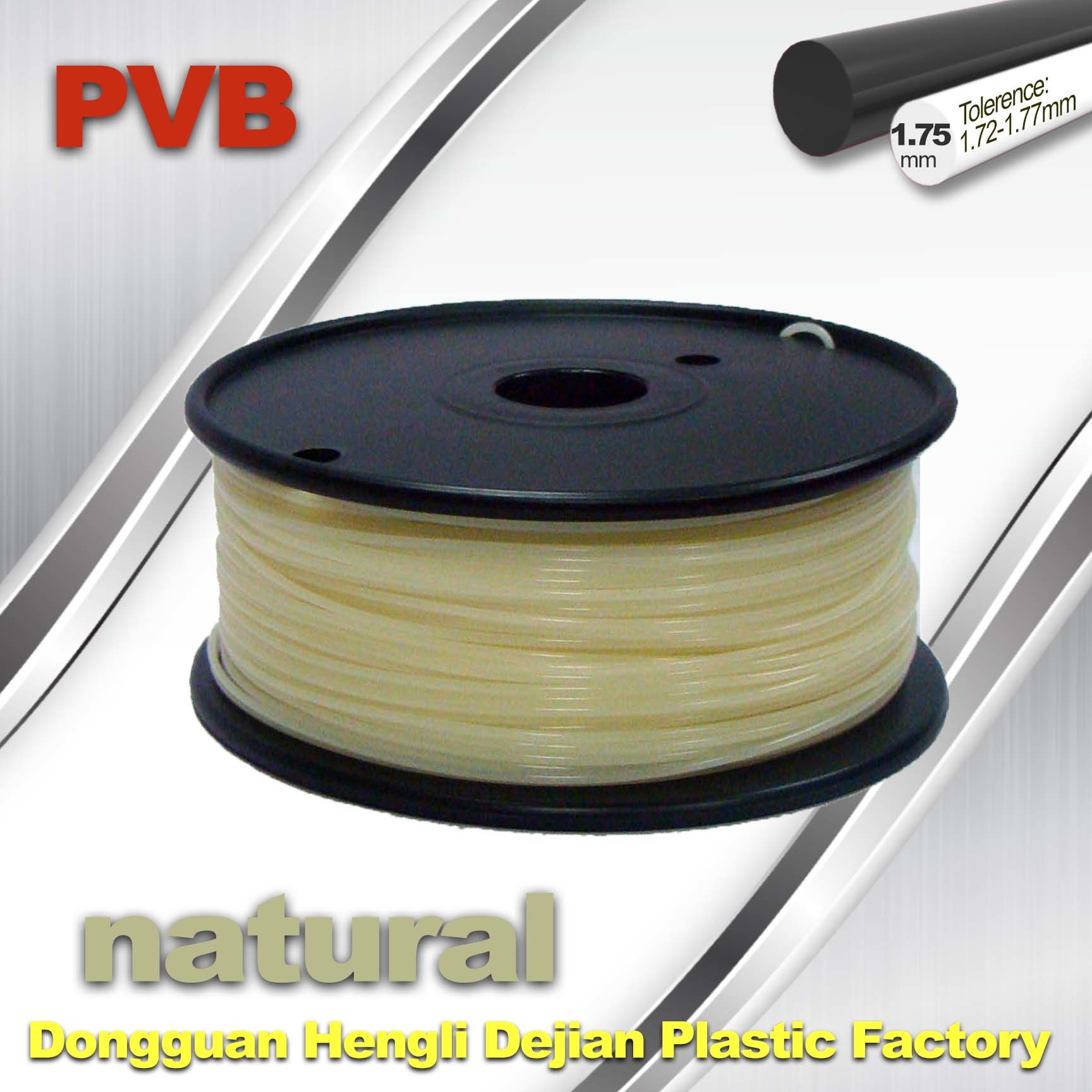 Wholesale Natural Color 1.75mm PVB 3D Printer Filament 0.5kg Net Weight from china suppliers