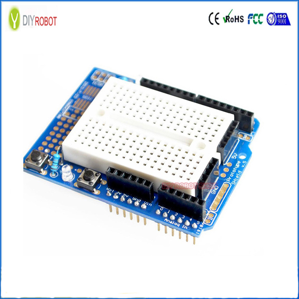 Wholesale Proto Shield for ARDUINO UNO ProtoShield Prototype Expansion Board with SYB-170 Mini Breadboard Based from china suppliers