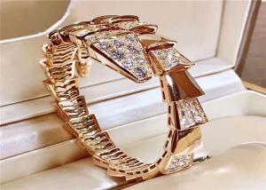 Wholesale Women 'S 18K Rose Gold Ladies Diamond Bracelet , Bulgari Serpenti Bangle BR855312 from china suppliers