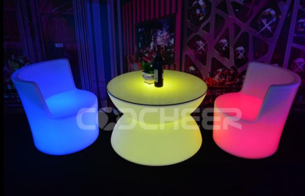 Color Change Plastic RGB Led Coffee Table Portable Led Furniture For 