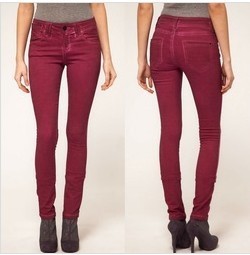 Wholesale 2013 fashion skinny jeans pants for women in soft red color   from china suppliers