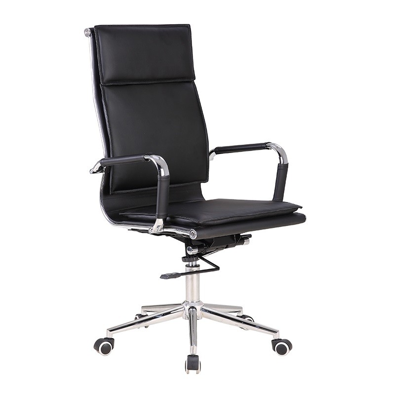 Buy cheap Swivel Black Leather Ergonomic Office Chair , Metal Frame High Back Executive from wholesalers