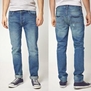 Wholesale Straight leg indigo denim jean washed jeans pants for men   from china suppliers