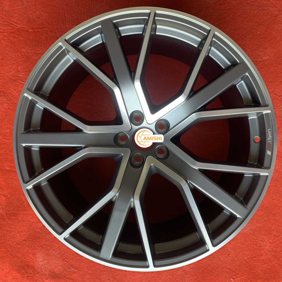 Wholesale Grey 66.5 Hole 18 Inch Aluminum Rims , ET40 5 Twin Spoke Alloy Wheels from china suppliers