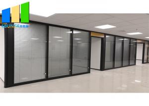 Wholesale 10mm Clear Tempered Frosted Glass Office Partition Walls With Aluminum Frames from china suppliers