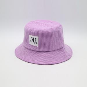 Wholesale Purple Fisherman Bucket Hat Woven Patch 100% Corduroy Women'S Cap from china suppliers