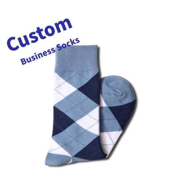 Wholesale Men Socks Custom English Style Diamond Pattern Men Dress Business