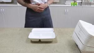 Wholesale disposable biodegradable catering hotel clam shell paper meal lunch box from china suppliers