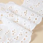 Dress Embroidered Lace Fabric Polyester White Embroidery Lace Trim