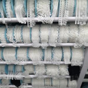 Wholesale Wholesale Polyester French Elastic Stretch Jacquard White Eyelash Lace Trimming For Lingerie Bra from china suppliers