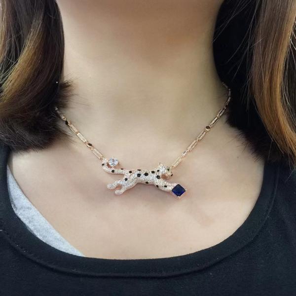 Chunky S925 Sterling Silver Neckalce Choker Tiger Cat Lion King Charm Jewellery
