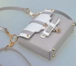 Bow hit the color stitching Korean pu shoulder bag with a clasp women's shoulder