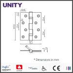 Stainless Steel Kitchen Door Hinges High Frequency Hardened Ball Bearings
