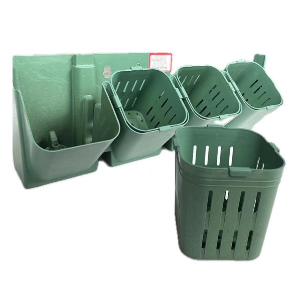 Vertical Green Black PP Plastic Flower Pot for Stacking Used With Flower/Green