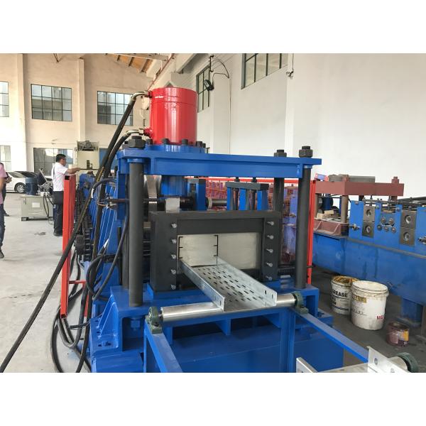 12 Stations PLC Control Cable Tray Roll Forming Machine 10-15m / Min Speed