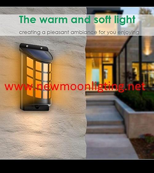 Solar Lights Waterproof Flickering Flames Wall Lights Outdoor Dark Sensor Auto