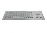 IP65 Brushed SS Metal Industrial Keyboard With Trackball 64 Keys