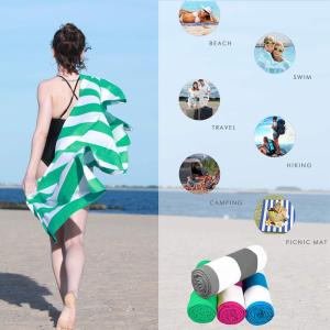 Wholesale Custom Printed Large Over Sized Jacquard Logo Quick-dry Soft Lightweight Sand Free Beach Towel Microfiber from china suppliers