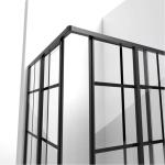 Black 8mm Thick Tempered Glass Shower Enclosure Frameless Silk Printing