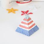American Flag Biodegradable Paper Food Packaging Pyramid Cardboard Candy Box