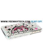 Butterfly Diamond Rhinestone Bling Hard Case for iPhone 4 iPhone 4S (Silver)