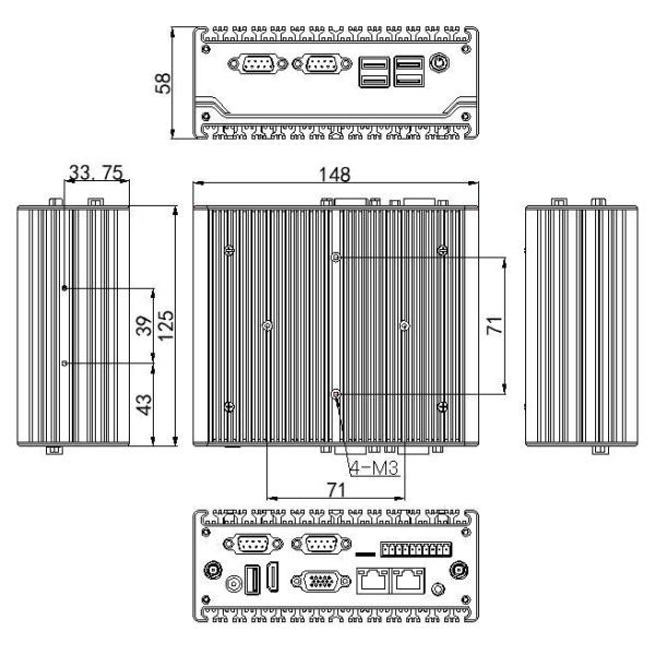 Nano Titanium Gray Industrial Mini PC N11 DC 12V Input 2XIntel I210-AT/I211-AT 1000M
