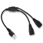 Rewireable US Nema Power Cable , 3 Prong Female Power Cord Y Splitter 5-15R