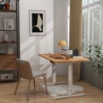 Adjustable Height Wooden Grain Electric Conference Desk for Living Room Event
