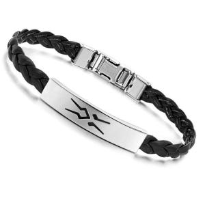 Wholesale Tagor Stainless Steel Jewelry Super Fashion Silicone Leather Bracelet Bangle TYSR007 from china suppliers
