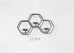 Black Silver Wall Decoration Hexagonal Sconce Candle Holder