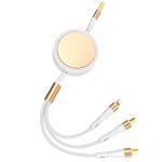 Black / White 3 in 1 Multi Function Charging Cable Fast Charging For Mobile