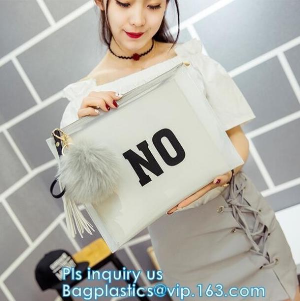 custom slider zipper PVC stationery bag, clear pvc vinyl slider zipper bag,