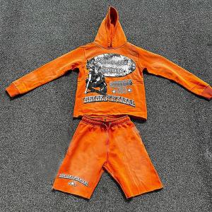 Wholesale Custom Vintage Sun Faded Hoodie and Short Sets Tracksuit Raw Hem Jogger Sweatsuit Cut Edge Acid Wash Hoodies and Shorts Set Men from china suppliers