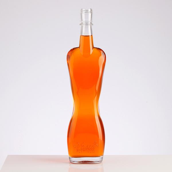 Glass Collar 500ml 50cl Woman Body Shape Whisky Spirits Rum Bottle with Tamper