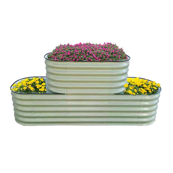 Galvanized Raised Garden Beds Outdoor Planter Box With Safety Edging Metal