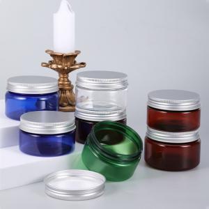 Wholesale PET Food 100ml 150ml 250ml 300ml 16oz 32oz Amber Black PET Plastic Cosmetic Cream Jar with Aluminum Lid and Durable from china suppliers