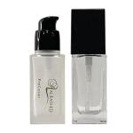 Customised 30ml Matte Clear Foundation Pump Bottle Square Glass Pump Bottles