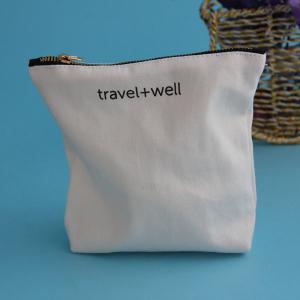 Wholesale 12oz Portable Cosmetic Zipper Bag Canvas Material Wear Resistant For Ladies from china suppliers