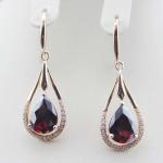 White Gold Plated 925 Silver 7x9mm Oval Amethyst Cubic Zirconia Earrings