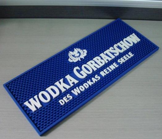 Custom design Logo Embossed Soft Pvc Bar Mat