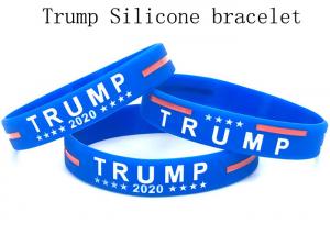 China Blue color Silicone bracelet Trump Donald wrist strap custom OEM logo color size wrist on sale