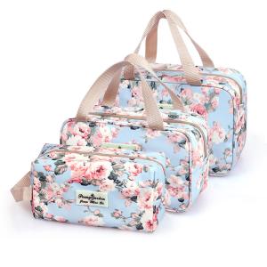 Wholesale Personalised Printing Flower Design Beautiful Cosmetic Makeup Bag Set Fashion from china suppliers
