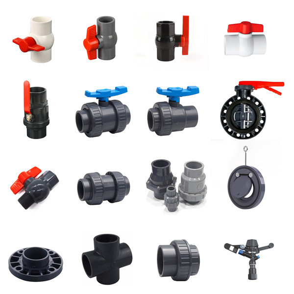 High Quality Plastic PVC UPVC Single Union Ball Valve with Red Long Handle
