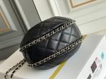 Black Chain Mini Sling Bag Branded Chanel Hobo Handbag Calfskin Leather